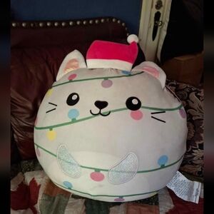 Squishie Plush Christmas Mouse NEW WT Med Sz 22"x24" Member's Mark